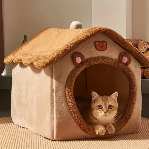 Foldable Pet House - Removable & Washable Cat Cave | Cozy Bed for Small Dogs & Cats - Image 5